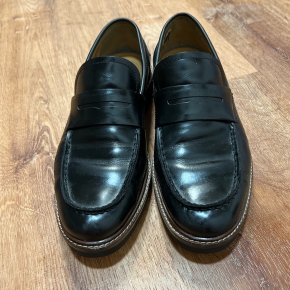 Coach Men's Leather Signature Penny Loafers Smooth Black Size 42/9 - Picture 3 of 11